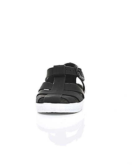 360 degree animation of product Mini boys black jelly caged sandals frame-3