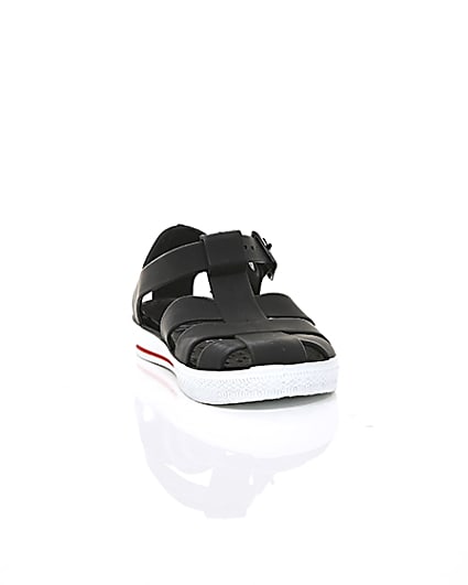 360 degree animation of product Mini boys black jelly caged sandals frame-5