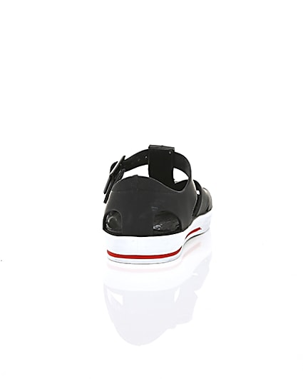 360 degree animation of product Mini boys black jelly caged sandals frame-15