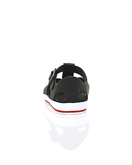 360 degree animation of product Mini boys black jelly caged sandals frame-16