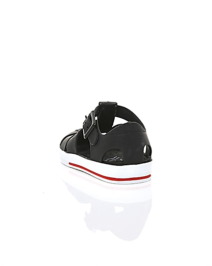360 degree animation of product Mini boys black jelly caged sandals frame-17