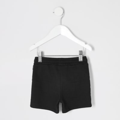 boys black jogger shorts