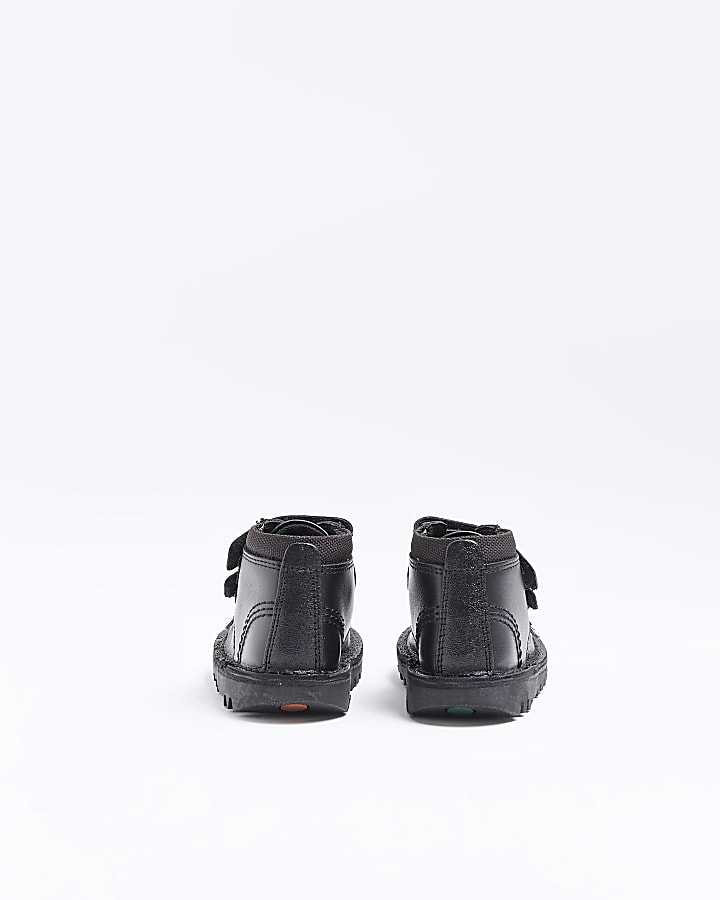 Mini boys Black Kickers Hi Scuff velcro shoes