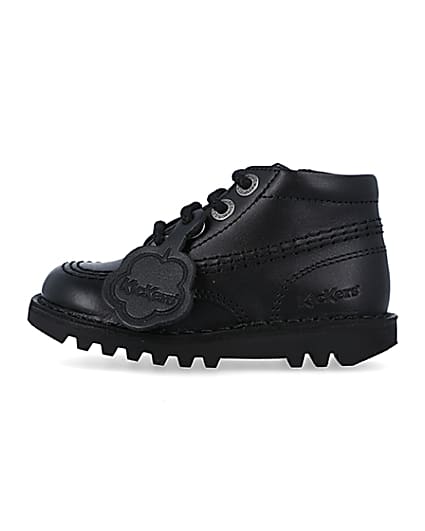 360 degree animation of product Mini boys black Kickers lace up shoes frame-3
