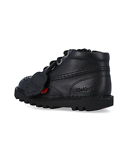 360 degree animation of product Mini boys black Kickers lace up shoes frame-5