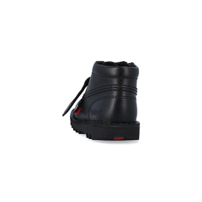 360 degree animation of product Mini boys black Kickers lace up shoes frame-8