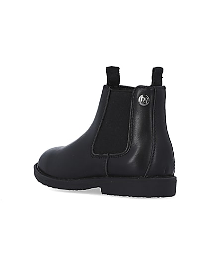 360 degree animation of product Mini boys Black Leather Chelsea Boots frame-6