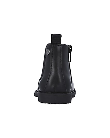 360 degree animation of product Mini boys Black Leather Chelsea Boots frame-9