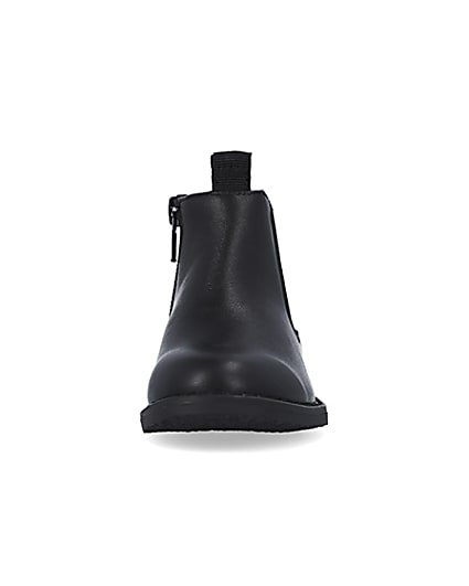 360 degree animation of product Mini boys Black Leather Chelsea Boots frame-21