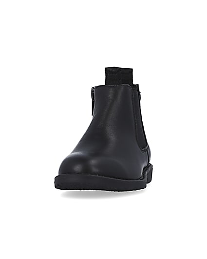 360 degree animation of product Mini boys Black Leather Chelsea Boots frame-22
