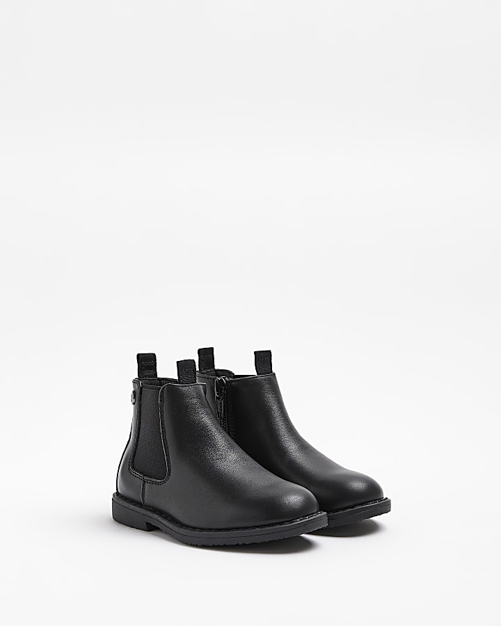 Mini boys Black Leather Chelsea Boots