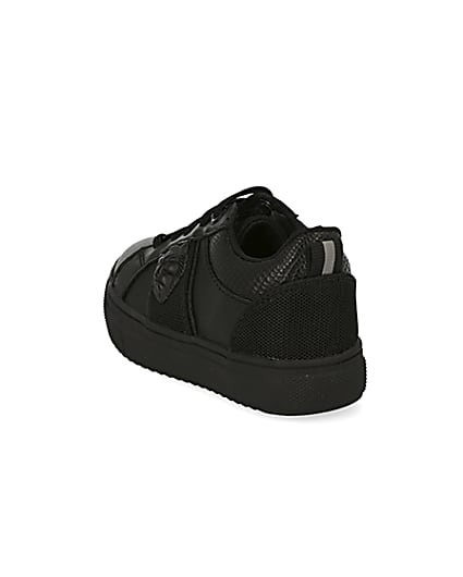 360 degree animation of product Mini boys black lion embossed trainers frame-7