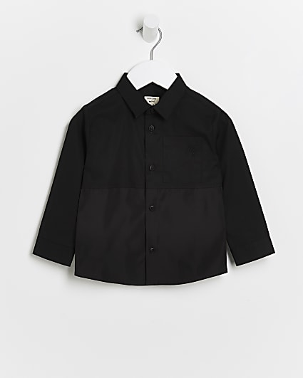 Mini boys black Maison Rivera shirt