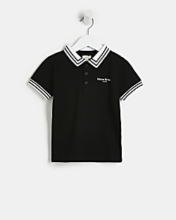 Mini Boys Black MAISON RIVIERA Polo Shirt