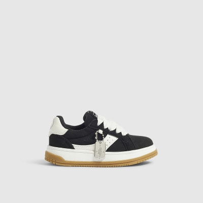 Mini Boys Black Monochrome Skater Trainers