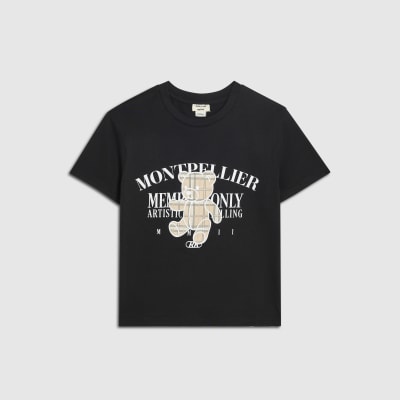 Mini Boys Black Montpellier Bear T-Shirt