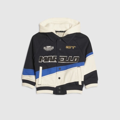 Mini Boys Black Motocross Bomber Jacket