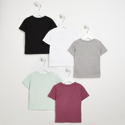 Mini Boys black multi colour t-shirts 5 pack