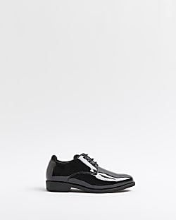 Mini Boys Black Patent Pointed Shoes