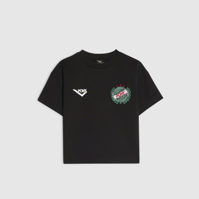 Mini Boys Black Pony Oversized Ball T-Shirt