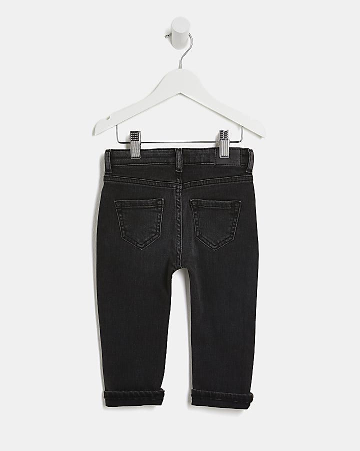 Mini boys black regular fit jeans