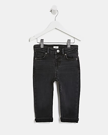 Mini boys black regular fit jeans