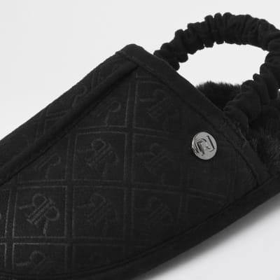 boys black slippers