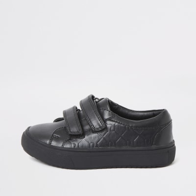 all black velcro trainers