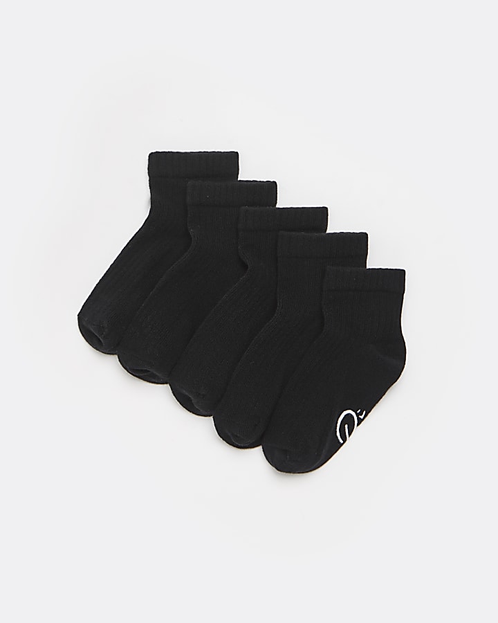 Mini boys black RI socks 5 pack