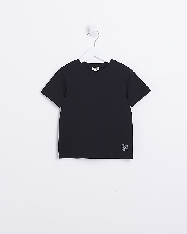 Mini Boys Black Short Sleeve T-shirt