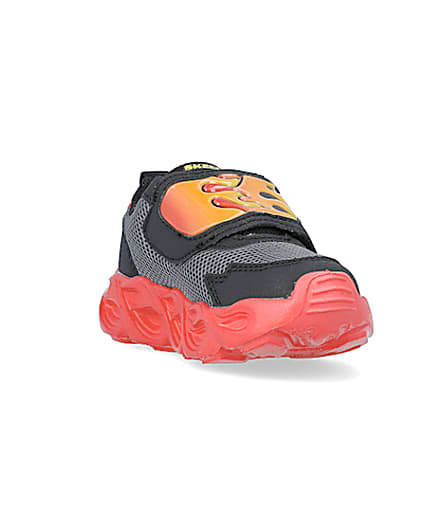 360 degree animation of product Mini Boys Black Skechers Flame Trainers frame-19