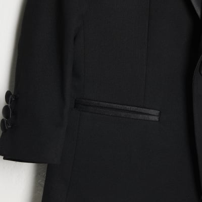 Mini boys black suit jacket River Island