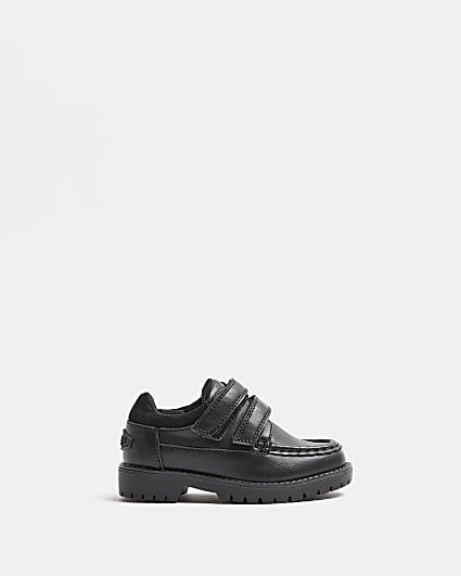 Mini boys black velcro shoes