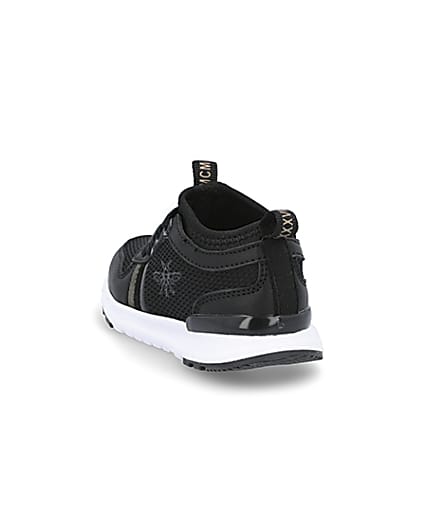 360 degree animation of product Mini boys black wasp runner trainers frame-7