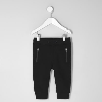 black zip pocket joggers