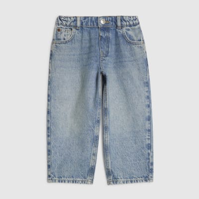 Mini Boys Blue Barrel Leg Jeans