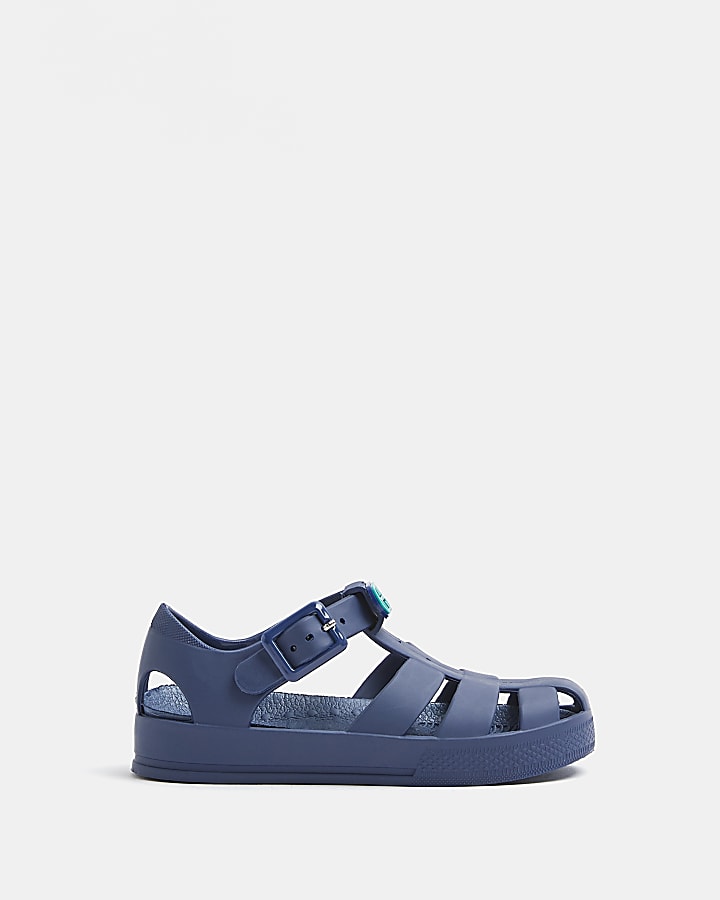 Mini boys blue caged jelly sandals