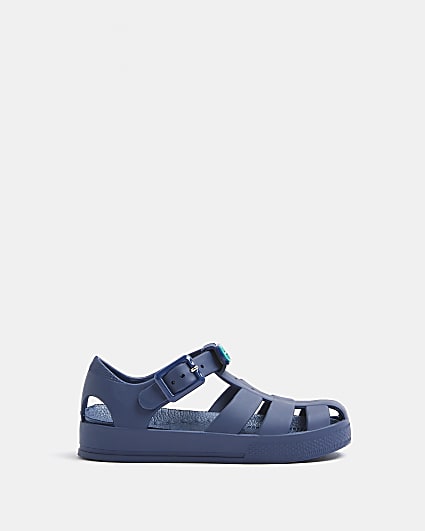 Mini boys blue caged jelly sandals