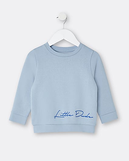 Mini boys blue 'Little Dude' sweatshirt