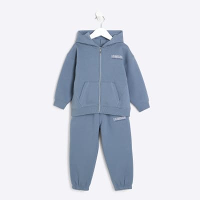 Mini Boys Blue Luminis Zip Through Set River Island