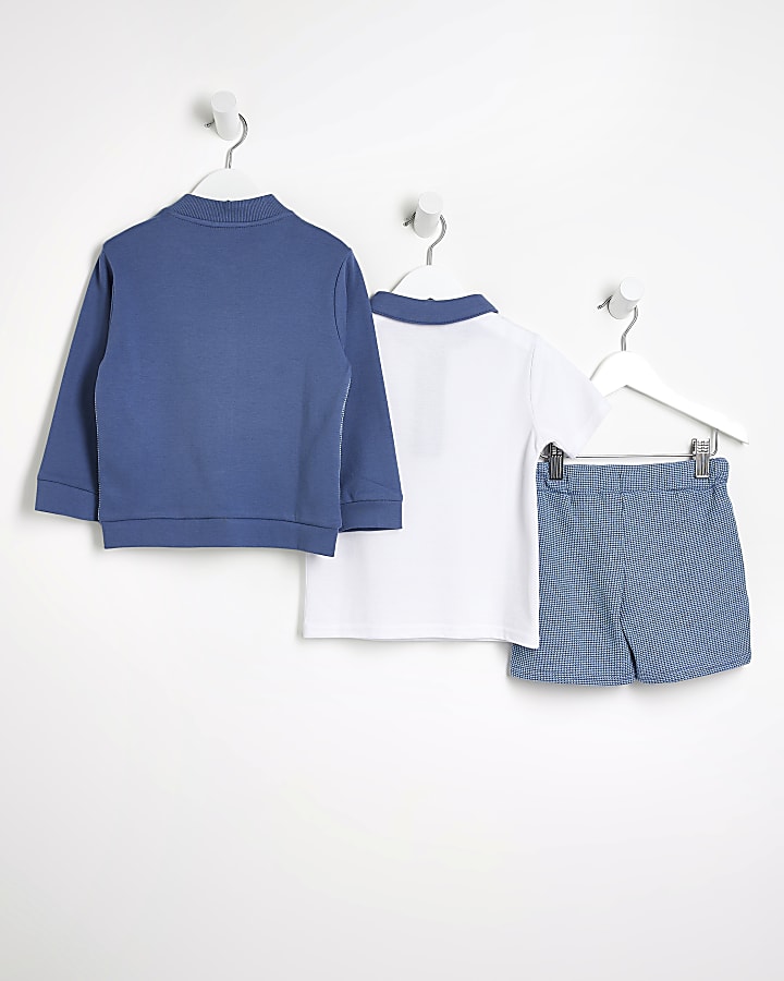 Mini Boys blue Maison Rivera 3 piece outfit