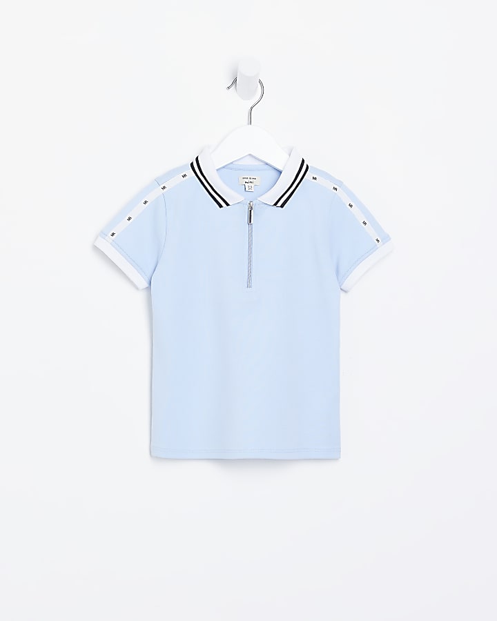 Mini boys Blue Maison Riviera Polo shirt