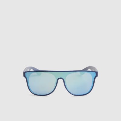 Mini Boys Blue Matte Visor Sunglasses