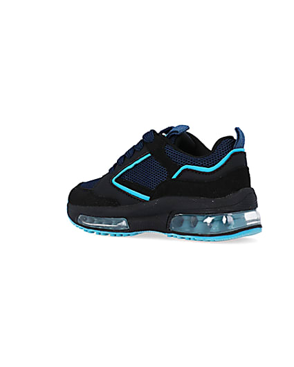 360 degree animation of product Mini Boys Blue Mesh Bubble sole trainers frame-5
