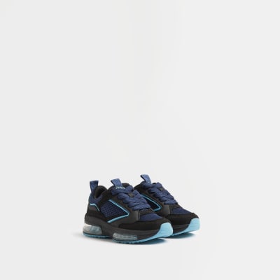 Mini Boys Blue Mesh Bubble sole trainers