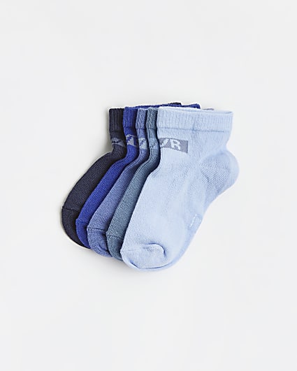 Mini boys blue ombre trainer socks 5 pack