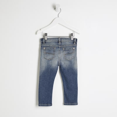 Mini boys Blue Paint splat Skinny jeans