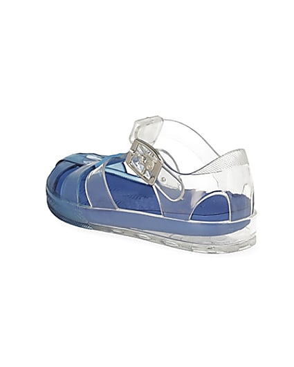 360 degree animation of product Mini boys blue Prolific jelly sandals frame-6