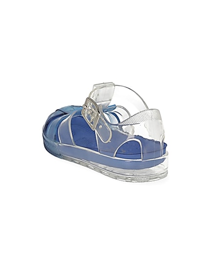 360 degree animation of product Mini boys blue Prolific jelly sandals frame-7