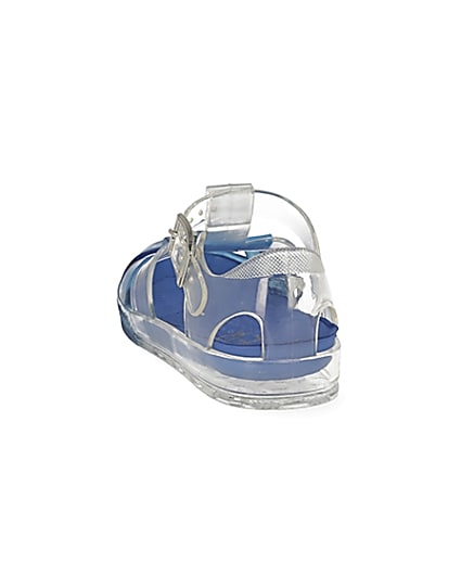 360 degree animation of product Mini boys blue Prolific jelly sandals frame-8
